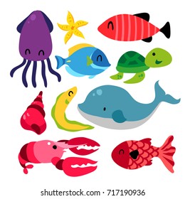 Sea animals collection