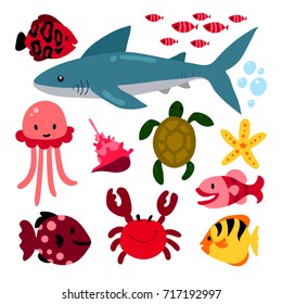 Sea animals collection