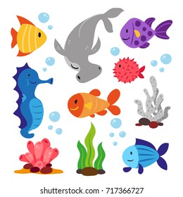 Sea animals collection
