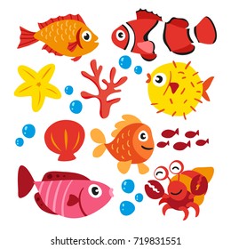 Sea Animals Collection Stock Vector (Royalty Free) 719831551 | Shutterstock