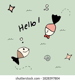 Sea Animals Collection jellifish doodle child vector