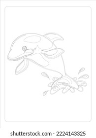 sea animals coloring page for kids art line