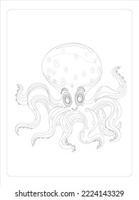 sea animals coloring page for kids art line