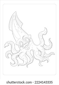 sea animals coloring page for kids art line