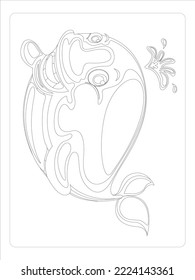 sea animals coloring page for kids art line