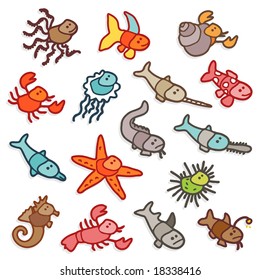 sea animals - colors