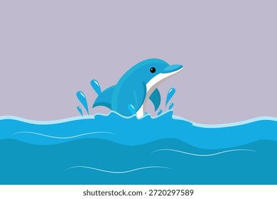 Sea animals Concept. Colored flat vector illustration isolated