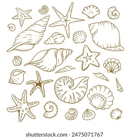 sea animals hand drawn vector element