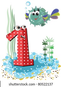 Sea animals and numbers series