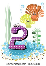 Sea animals and numbers series for kids 2 ,anemones