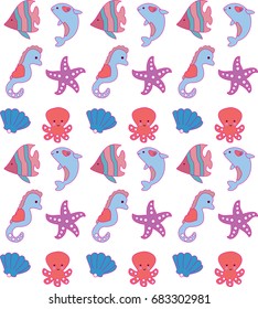 Sea animals pattern for kids.