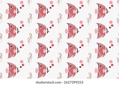 Sea animals pattern, summer, beach, colorful, seamless vector pattern, hand drawn, perfect for kids wear, clothing, decoration, wall, beach shirt or even packaging.