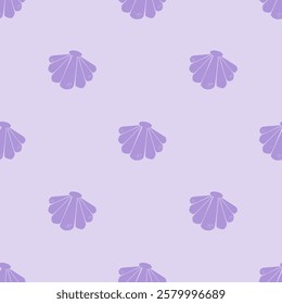 Sea animals seamless pattern background. Seashells illustration pattern. Sea life background. Perfect for fashion clothes, shirt, fabrics, textiles, wallpaper, decor, print, packaging. 