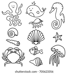 Sea animal icons Images, Stock Photos & Vectors | Shutterstock