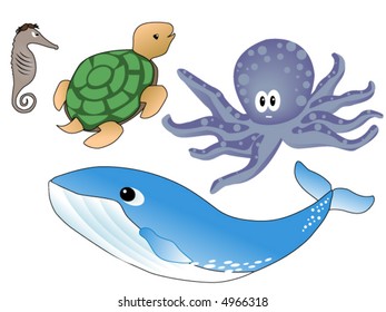 Sea Animals - Vector