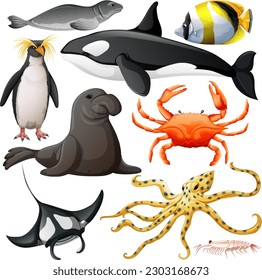 Sea Animals Vector Collection illustration
