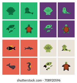 Sea animals vector stock collection