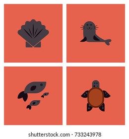 Sea animals vector stock collection