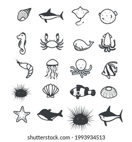 Sea AnimalsFoods Vector Art group Pictures