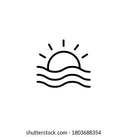Sea's sun simple dünnline icon Vektorgrafik
