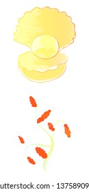 Sea and aquarium seaweed vector set. Nature seaweed silhouette illustration