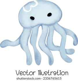 Sea ​​creatures aquatic life cute vector illustration cartoon illustration children's books decoration for various events.