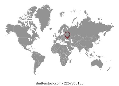 Sea of Azov on the world map. Vector illustration.