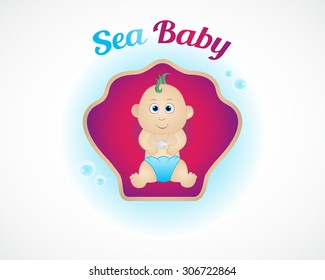 sea baby illustration