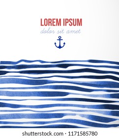 Fondo marino con franjas de onda azules y lugar para el texto