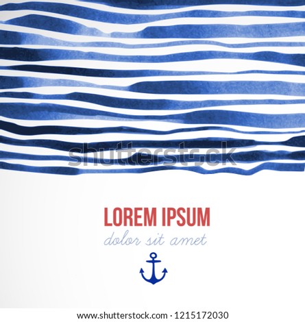 Sea background with blue wave stripes and place for your text