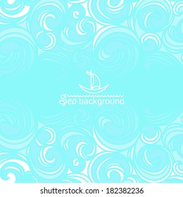 Sea background with blue waves