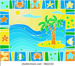 Sea background (color) This image is a vector illustration and can be scaled to any size without loss of resolution. You will need a vector editor to use this file (such as Adobe Illustrator).