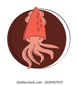 Sea background - cute sea and ocean animals. Ocean wildlife. Cute illustration.Vector collection