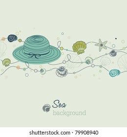 Sea background with hat
