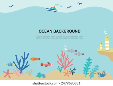 sea background illustration ​​and ocean