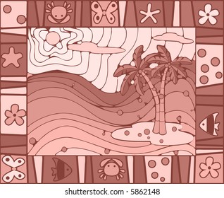 Sea background (red) This image is a vector illustration and can be scaled to any size without loss of resolution. You will need a vector editor to use this file (such as Adobe Illustrator).