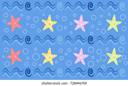 sea background with starfishes