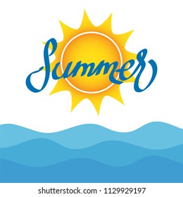 Sea background and summer creative design, stock vector illustration