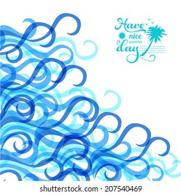 Sea background with typography emblem