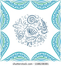 Sea background. Vector illustration