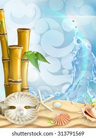 Sea background, vector illustration