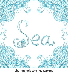 Sea background vector illustration