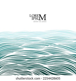 Sea background with waves. Vector illustration