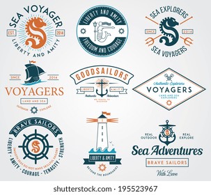 Sea badges, signs and symbols