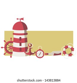 sea banner with nautical elements