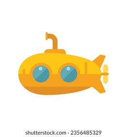 Sea bathyscaphe icon flat vector. Submarine ship. Marine deep isolated