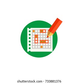 Sea battle sheet vector icon