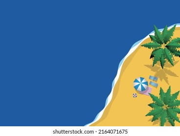 Sea and beach from above Vector illustration