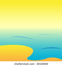 Sea beach background banner, vector