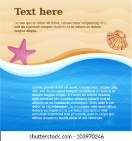 Sea beach background for design. Vector illustration